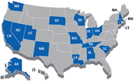 U.S.Map with REMS training sites