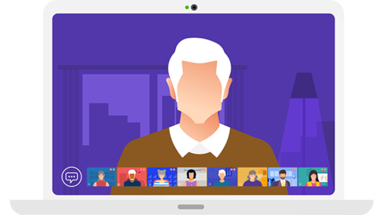 Illustration of a virtual meeting